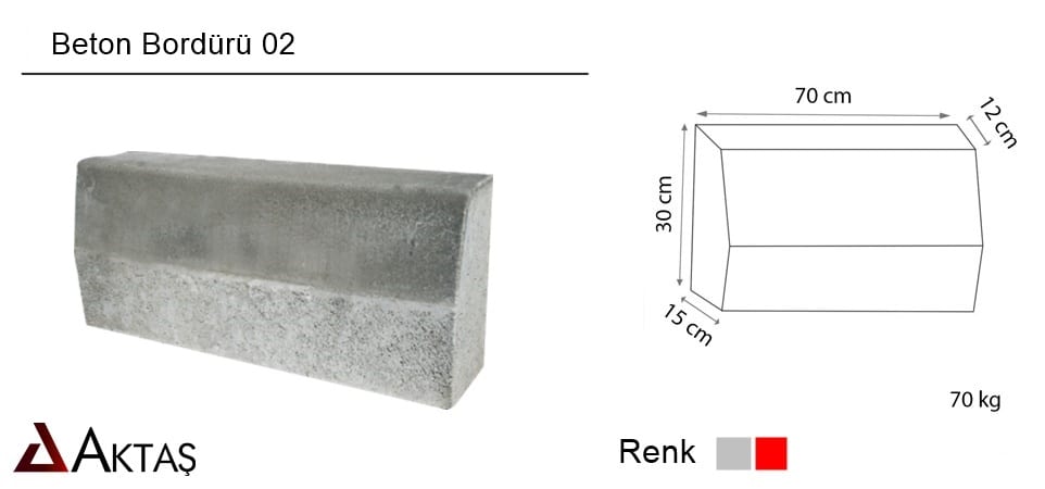 Beton bordür pozu genellikle yol bordürü sıkça görülmektedir.