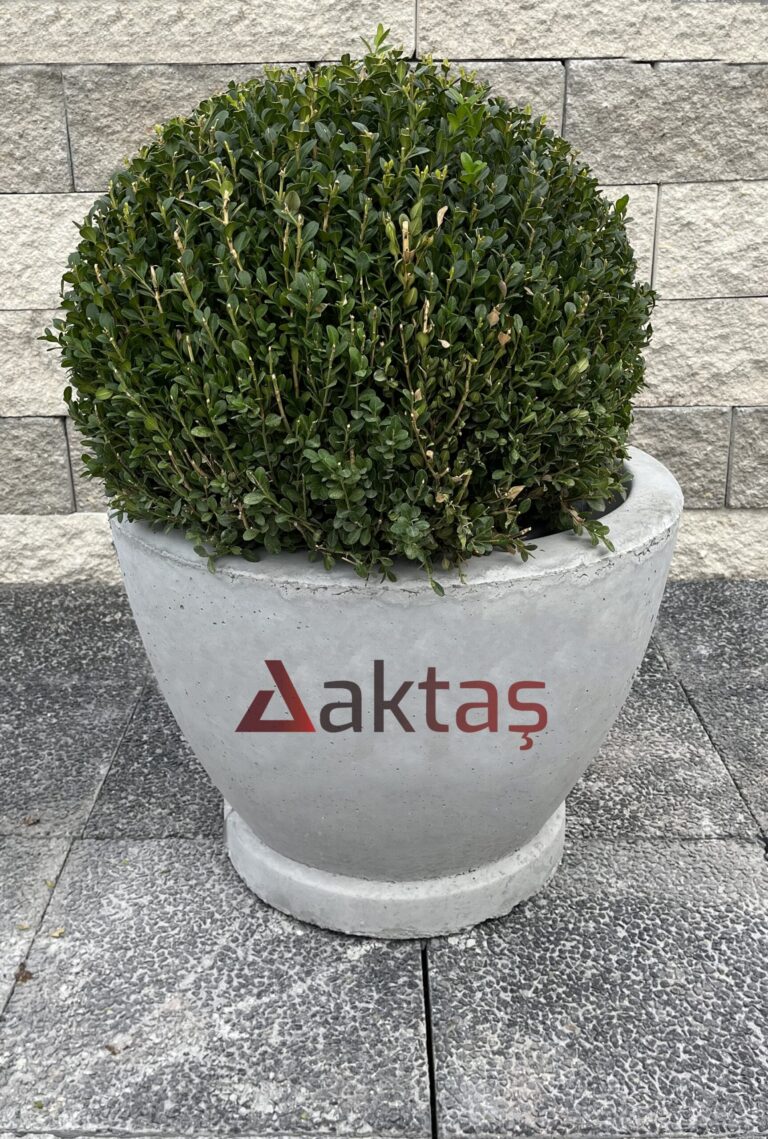 Beton Yuvarlak Saksı 60x60x44 cm