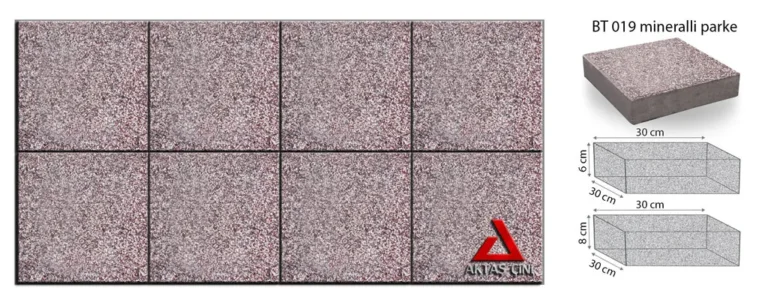30×30 Kırmızı Mineralli Parke Taşı – Aktaş Çini