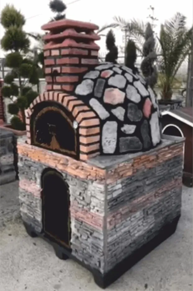 Dekoratif Taş Kaplamalı Beton Hazır Fırın (Köy ve Bahçe Tipi)