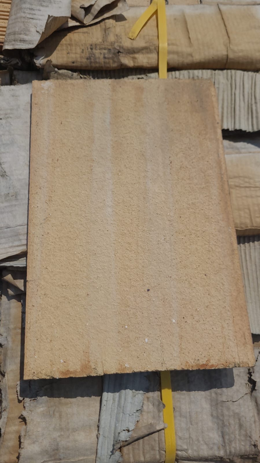 Dikdörtgen formda açık turuncu renkli doğal cotto zemin kaplama tuğlası görseli.