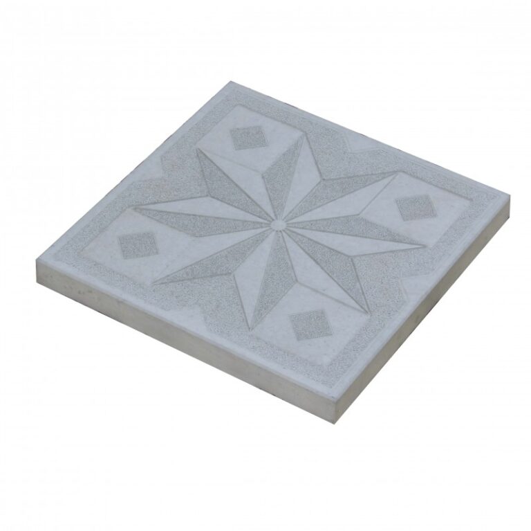 Yıldız Desenli Düz Tretuvar Karo – 30×30 cm Gri (Kaymaz Dış Mekan Taşı)
