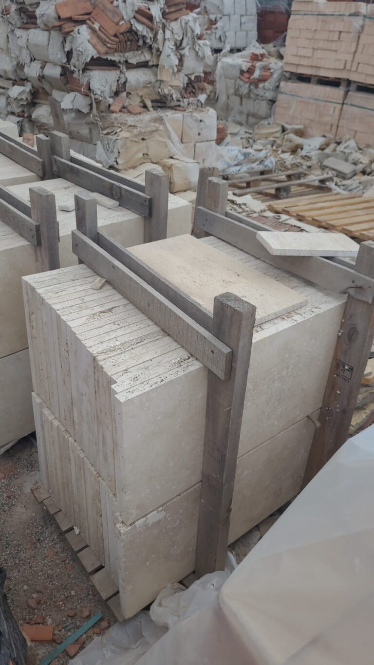 40x60x3 cm Klasik Traverten Bahçe Adım Taşı (Doğal Yüzey)