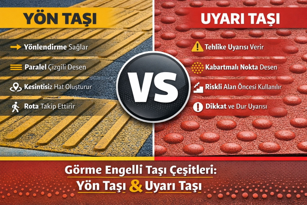 Görme engelli taş çeşitleri arasındaki farklar