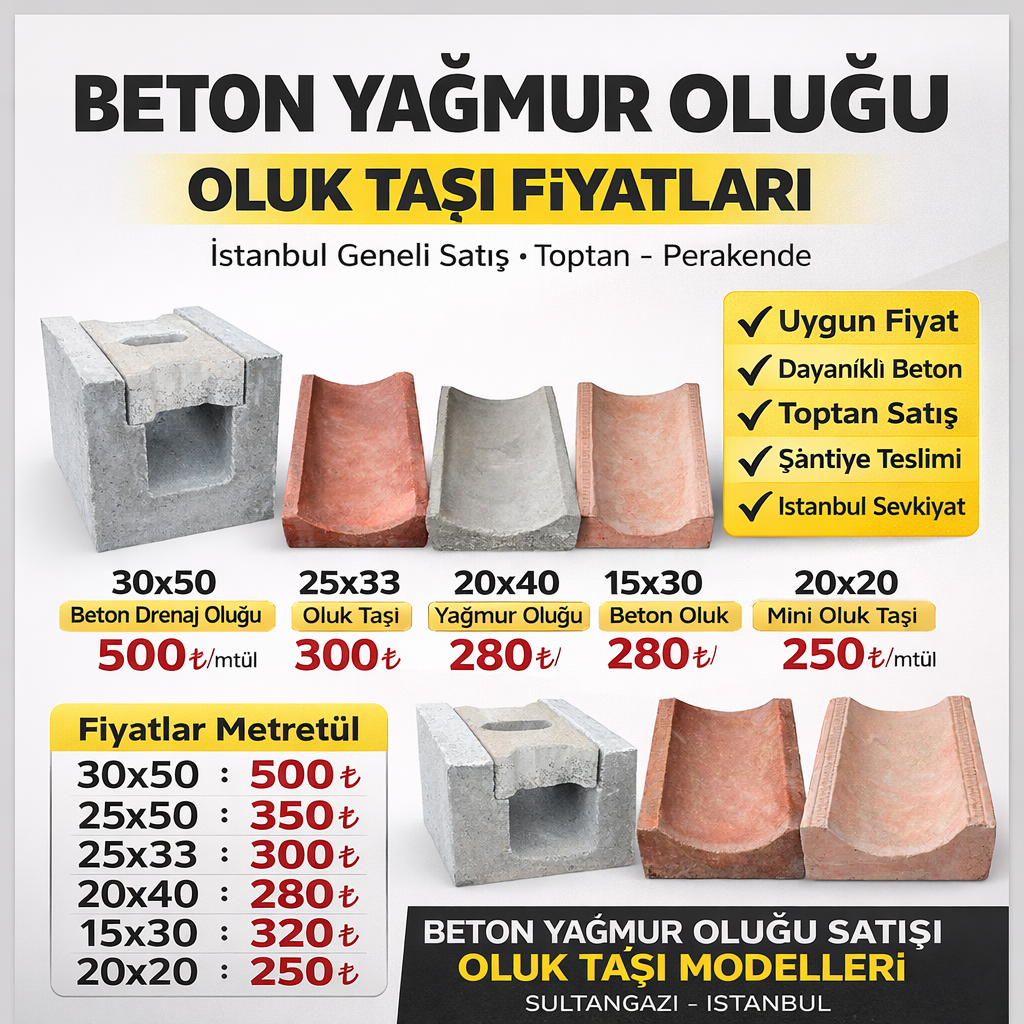 beton su oluğu fiyatları